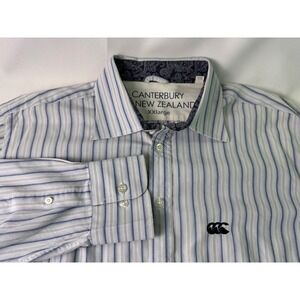 Canterbury of New Zealand 2XL Striped Paisley‎ Button Down Shirt Portugal Casual